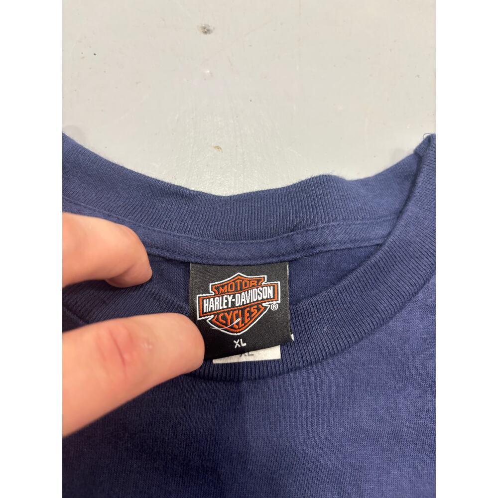 2004 Vintage Harley Davidson Orlando Florida Pocket T-Shirt Navy Blue Men's XL - Picture 4 of 7